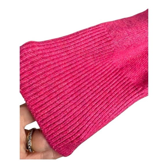 CeCe Hot Pink Drop Shoulder Crewneck Slouchy Rhinestone Stud Sweater 3X NEW - Picture 5 of 14